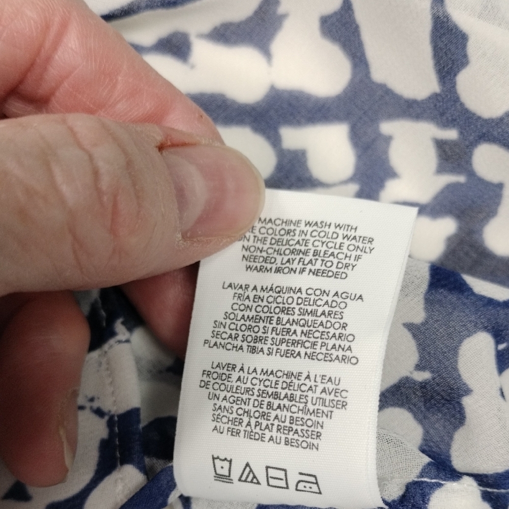 CAbi Blue and White Patterned Blouse - Picture 7 of 10